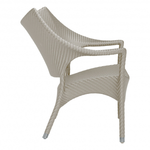 Кресло лаунж плетеное JANUS et Cie Amari алюминий, искусственный ротанг палладиевый саржевый Фото 5