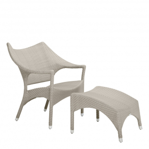 Кресло лаунж плетеное JANUS et Cie Amari алюминий, искусственный ротанг палладиевый саржевый Фото 7