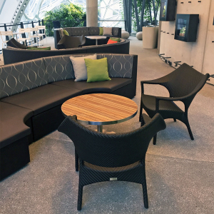 Кресло лаунж плетеное JANUS et Cie Amari алюминий, искусственный ротанг известняковый Фото 21