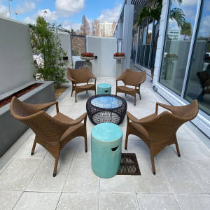 Кресло лаунж плетеное JANUS et Cie Amari алюминий, искусственный ротанг известняковый Фото 44