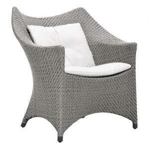 Кресло лаунж плетеное JANUS et Cie Amari алюминий, искусственный ротанг дымчатый Фото 6