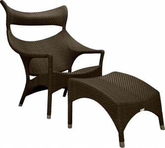 Кресло лаунж плетеное JANUS et Cie Amari алюминий, искусственный ротанг бронзовый Фото 6