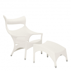 Кресло лаунж плетеное JANUS et Cie Amari алюминий, искусственный ротанг известняковый Фото 6
