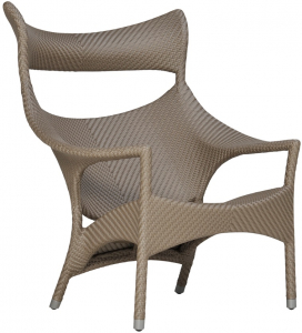 Кресло лаунж плетеное JANUS et Cie Amari алюминий, искусственный ротанг палладиевый саржевый Фото 1