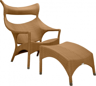 Кресло лаунж плетеное JANUS et Cie Amari алюминий, искусственный ротанг карамельный Фото 6