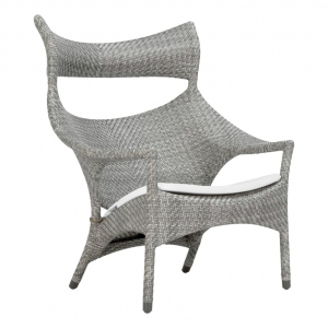 Кресло лаунж плетеное JANUS et Cie Amari алюминий, искусственный ротанг дымчатый Фото 7