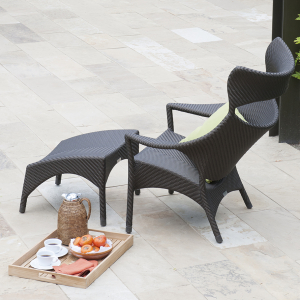 Кресло лаунж плетеное JANUS et Cie Amari алюминий, искусственный ротанг бронзовый Фото 9