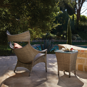 Кресло лаунж плетеное JANUS et Cie Amari алюминий, искусственный ротанг известняковый Фото 12