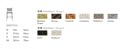 Стул барный плетеный JANUS et Cie Amari алюминий, искусственный ротанг бронзовый Фото 2