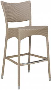 Стул барный плетеный JANUS et Cie Amari алюминий, искусственный ротанг палладиевый саржевый Фото 1