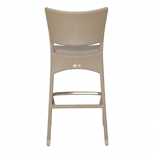 Стул барный плетеный JANUS et Cie Amari алюминий, искусственный ротанг палладиевый саржевый Фото 3