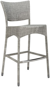 Стул барный плетеный JANUS et Cie Amari алюминий, искусственный ротанг дымчатый Фото 1