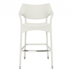 Кресло барное плетеное JANUS et Cie Amari алюминий, искусственный ротанг известняковый Фото 4