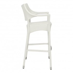 Кресло барное плетеное JANUS et Cie Amari алюминий, искусственный ротанг известняковый Фото 5