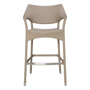 Кресло барное плетеное JANUS et Cie Amari алюминий, искусственный ротанг палладиевый саржевый Фото 5