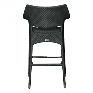 Кресло барное плетеное JANUS et Cie Amari алюминий, искусственный ротанг лавовый Фото 4