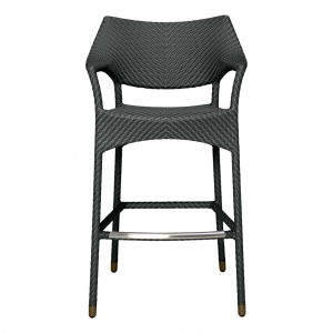 Кресло барное плетеное JANUS et Cie Amari алюминий, искусственный ротанг лавовый Фото 5