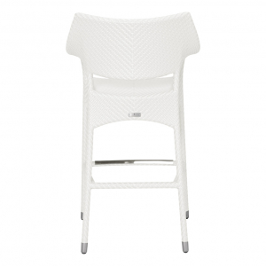Кресло барное плетеное JANUS et Cie Amari алюминий, искусственный ротанг снежный Фото 4