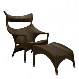 Подставка для ног плетеная JANUS et Cie Amari алюминий, искусственный ротанг бронзовый Фото 3