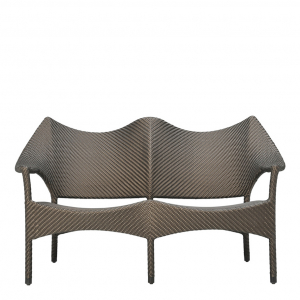 Диван двухместный плетеный JANUS et Cie Amari алюминий, искусственный ротанг бронзовый Фото 3