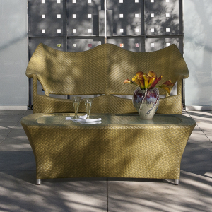 Диван двухместный плетеный JANUS et Cie Amari алюминий, искусственный ротанг бронзовый Фото 8