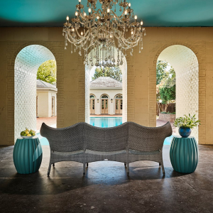 Диван трехместный плетеный JANUS et Cie Amari алюминий, искусственный ротанг бамбуковый зеленый Фото 7
