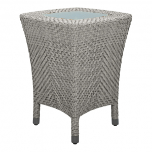 Столик плетеный кофейный со стеклом JANUS et Cie Amari алюминий, искусственный ротанг, шлифованное стекло дымчатый Фото 3