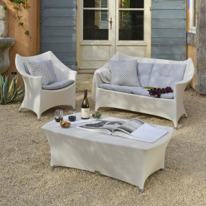Столик плетеный кофейный JANUS et Cie Amari алюминий, искусственный ротанг дымчатый Фото 8