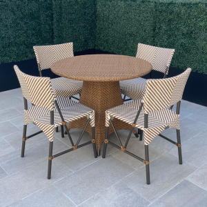 Стол плетеный обеденный JANUS et Cie Amari алюминий, искусственный ротанг снежный Фото 4