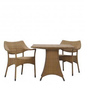 Стол плетеный обеденный JANUS et Cie Amari алюминий, искусственный ротанг карамельный Фото 4