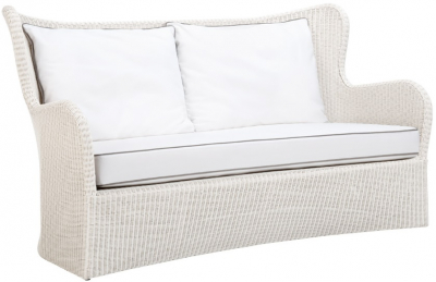 Диван двухместный плетеный с подушками JANUS et Cie Butterfly II алюминий, искусственный ротанг, акрил пергаментный Фото 1