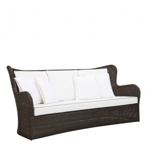 Диван трехместный плетеный с подушками JANUS et Cie Butterfly II алюминий, искусственный ротанг, акрил ява Фото 4