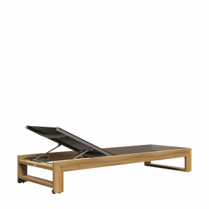 Шезлонг-лежак деревянный JANUS et Cie Matisse Teak тик, алюминий, поливинил натуральный, мокко Фото 3