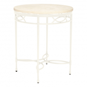 Столик металлический кофейный JANUS et Cie Amalfi сталь, сатиновая смола белый вермут, кремовый Фото 4