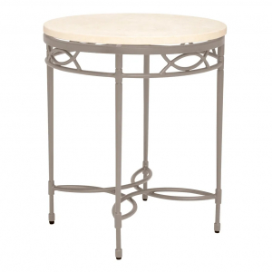 Столик металлический кофейный JANUS et Cie Amalfi сталь, сатиновая смола лунный камень, кремовый Фото 4