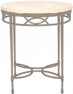 Столик металлический кофейный JANUS et Cie Amalfi сталь, сатиновая смола лунный камень, кремовый Фото 1