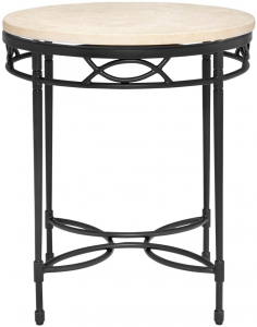Столик металлический кофейный JANUS et Cie Amalfi сталь, сатиновая смола сланцевый, кремовый Фото 1
