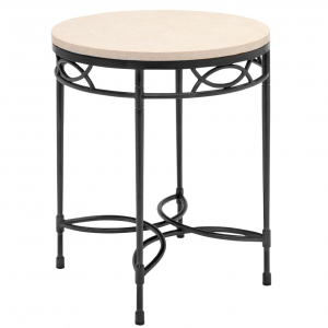 Столик металлический кофейный JANUS et Cie Amalfi сталь, сатиновая смола сланцевый, кремовый Фото 4