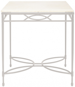 Столик металлический кофейный JANUS et Cie Amalfi сталь, сатиновая смола лунный камень, кремовый Фото 1