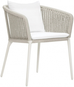 Кресло плетеное с подушкой JANUS et Cie Knot алюминий, роуп, акрил окаменелость Фото 7