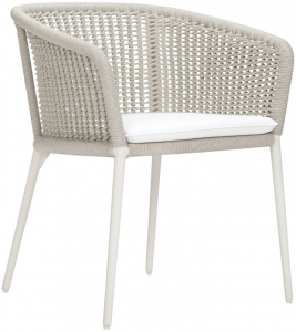 Кресло плетеное с подушкой JANUS et Cie Knot алюминий, роуп, акрил окаменелость Фото 1