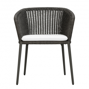 Кресло плетеное с подушкой JANUS et Cie Knot алюминий, роуп, акрил сланцевый Фото 3