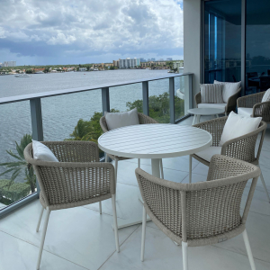 Кресло плетеное с подушками JANUS et Cie Knot алюминий, роуп, акрил окаменелость Фото 11