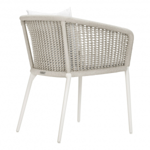Кресло плетеное с подушками JANUS et Cie Knot алюминий, роуп, акрил окаменелость Фото 4