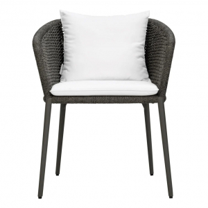 Кресло плетеное с подушками JANUS et Cie Knot алюминий, роуп, акрил сланцевый Фото 3