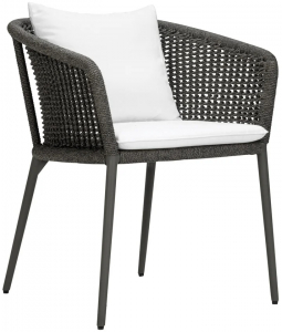 Кресло плетеное с подушками JANUS et Cie Knot алюминий, роуп, акрил сланцевый Фото 1