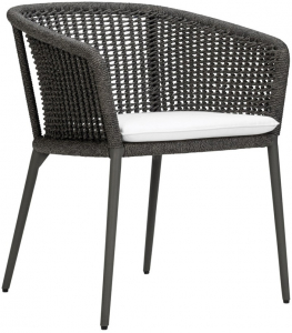 Кресло плетеное с подушками JANUS et Cie Knot алюминий, роуп, акрил сланцевый Фото 7