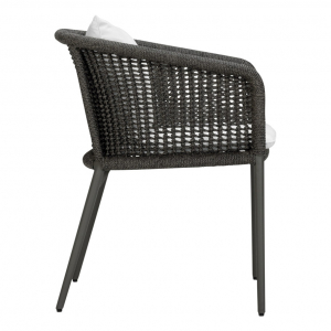 Кресло плетеное с подушками JANUS et Cie Knot алюминий, роуп, акрил сланцевый Фото 6