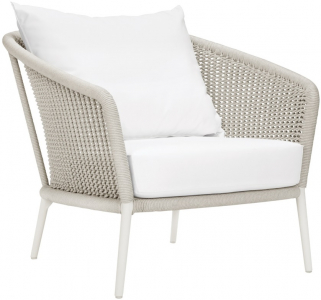 Кресло плетеное с подушками JANUS et Cie Knot алюминий, роуп, акрил окаменелость Фото 1