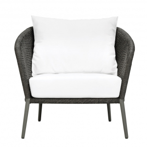 Кресло плетеное с подушками JANUS et Cie Knot алюминий, роуп, акрил сланцевый Фото 3